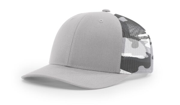 Richardson 112PM | Printed Mesh Trucker | Silver/Grey Camo - Image 2