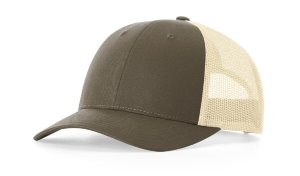 Richardson 115 | Six Panel Low Pro Trucker Hat | Chocolate Chip/Birch - Image 2