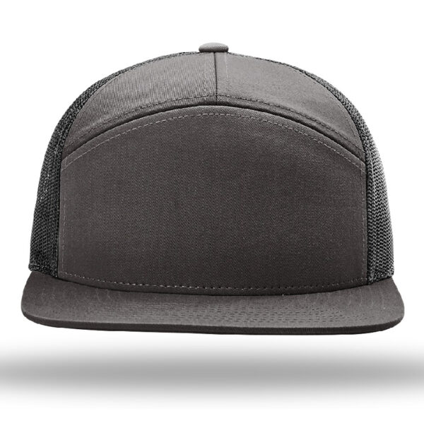 Richardson 168 | Seven Panel Trucker Hat | Charcoal/Black