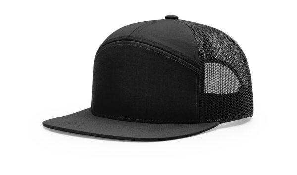 Richardson 168 | Seven Panel Trucker Hat | Black - Image 2