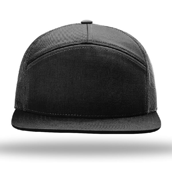 Richardson 168 | Seven Panel Trucker Hat | Black